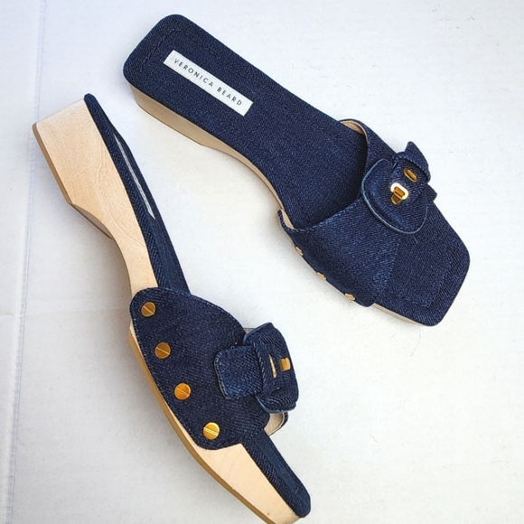 🌸 NEW Veronica Beard | Wood Sandals, size 9 - Picture 2 of 16